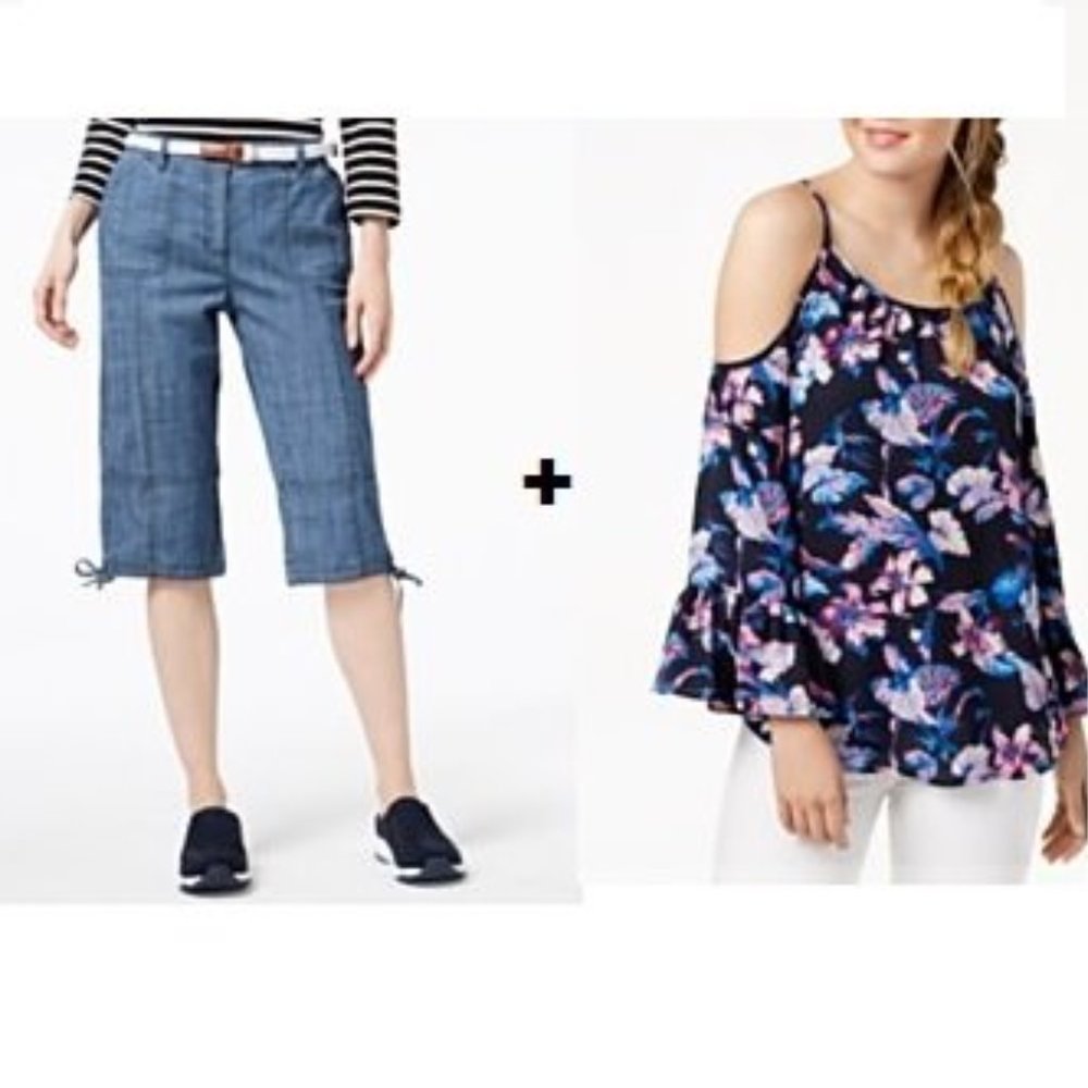 Nwt Karen Scott Bermuda & Top